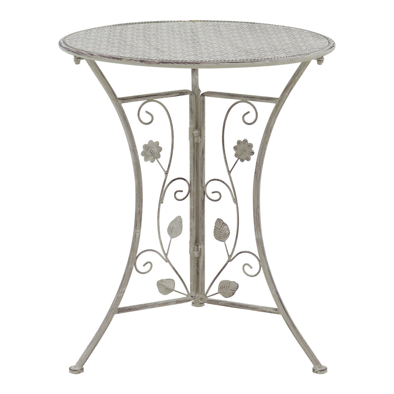 Трапезен комплект 3бр Abriel сив античен метал с маса ф60