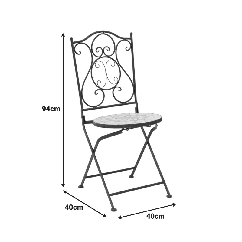 Градински комплект Sellis 3бр мозайка-метал черен