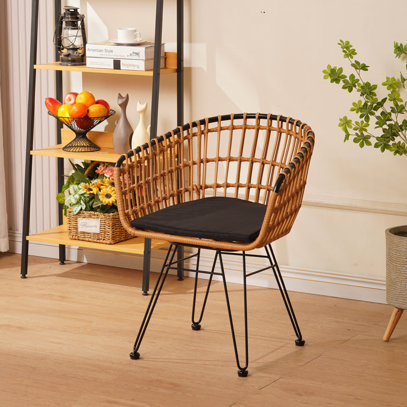 Кресло Naoki черен метал-pe естествен