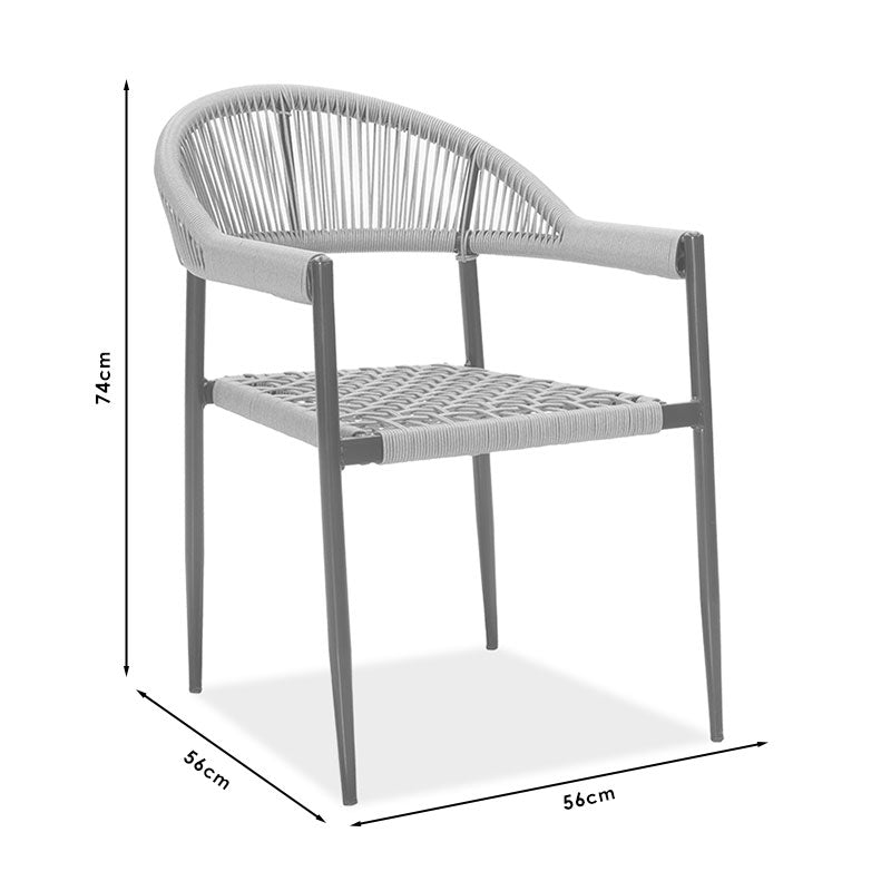 Фотьойл Tiana черен метал -сив