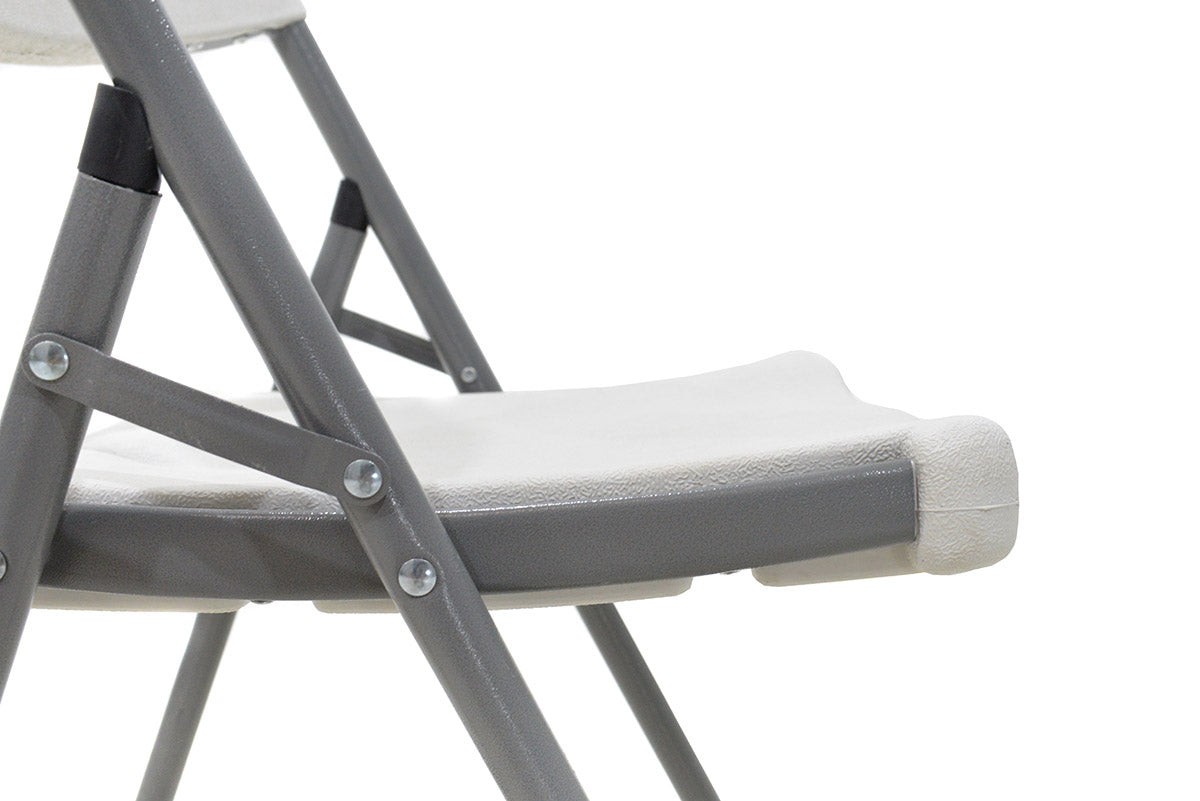 Сгъваем къмпинг стол Edison с метална и подсилена рамка цвят бял