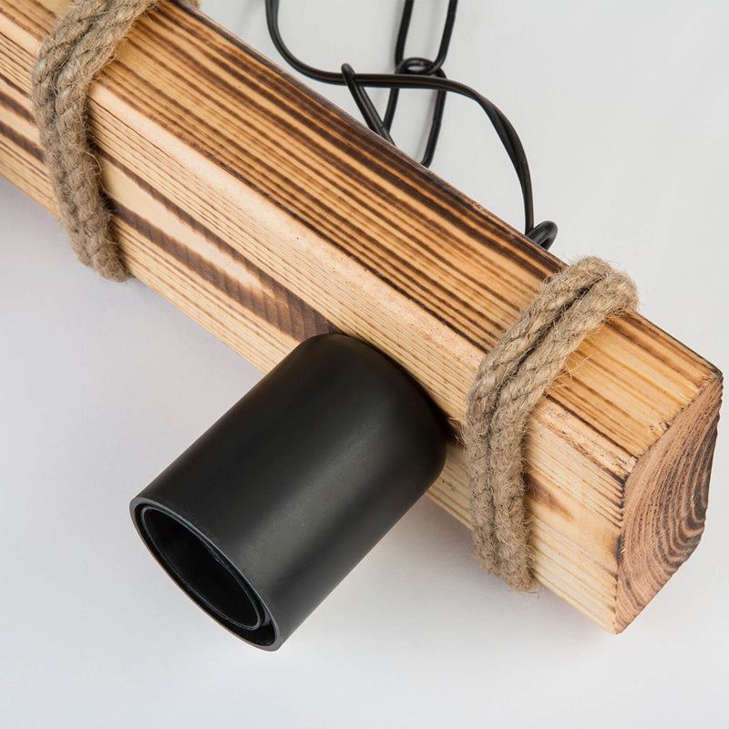 Плафон PWL-1027 Ε27 метал черен-натурален 48.5x10x47cm