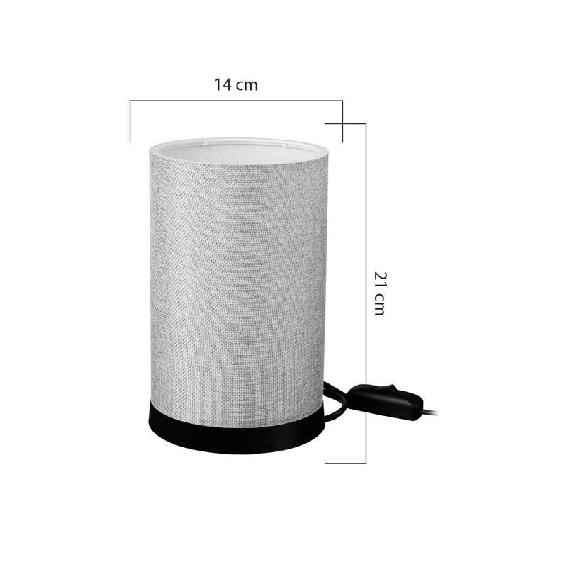 Настолна лампа Fana плат в бежов абажур D14x21см