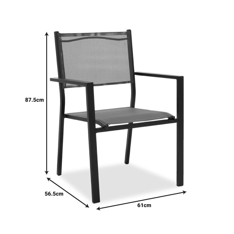 Фотьойл Moly metal black textilene dark grey