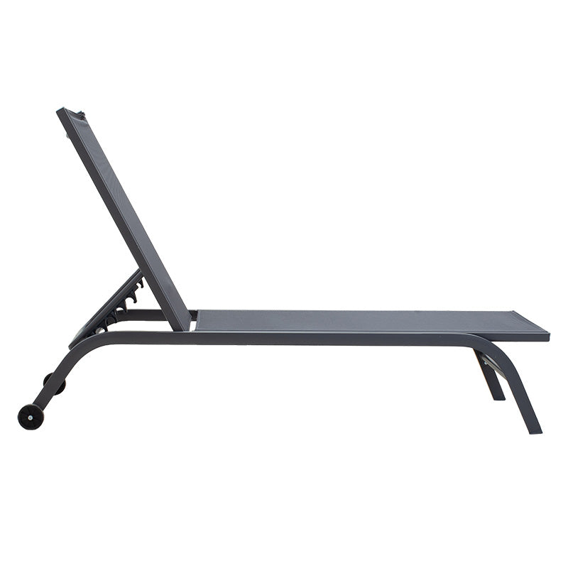 Шезлонг Jaipur алуминий антрацит-текстил тъмно сив 190 см (80 + 110 см)