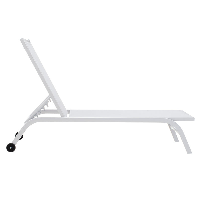 Шезлонг Jaipur алуминий бял-бял текстил 190/80+110/55.5/30см