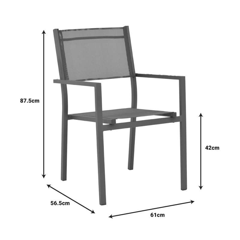 Фотьойл Moly антрацит алуминий-текстил 61x56.5x87.5cm