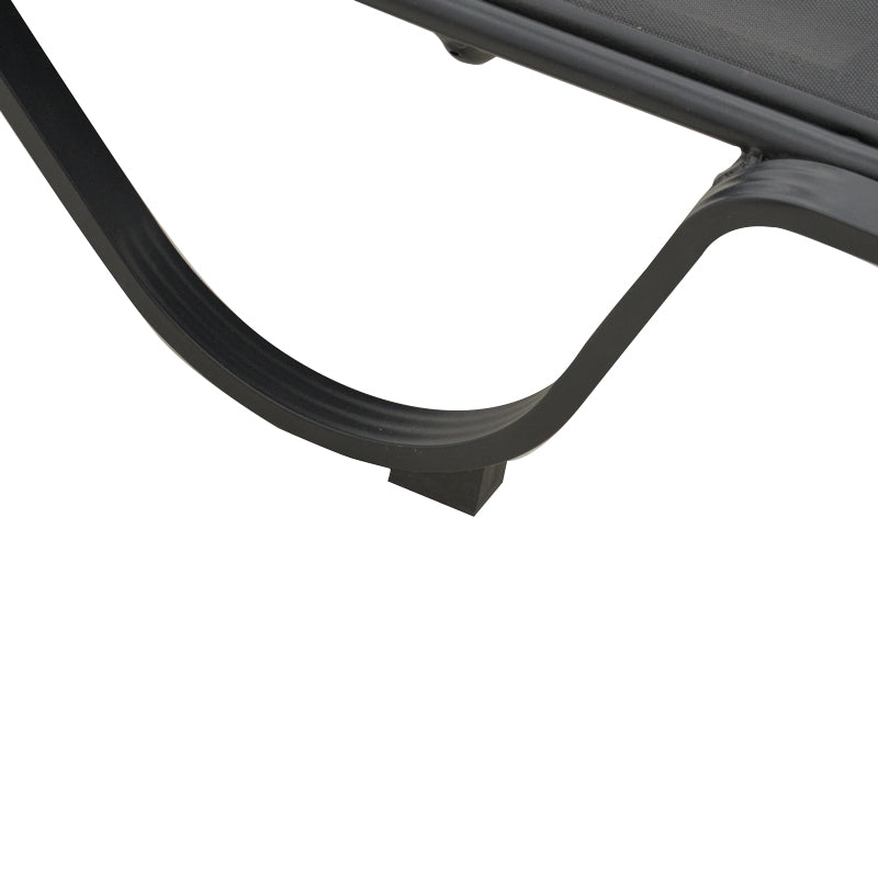 Шезлонг с подлакътници Attain алуминий и текстил в тъмно сив нюанс 191x64x32см