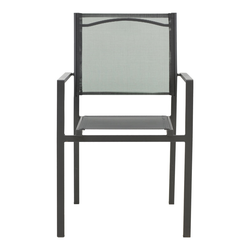 Фотьойл Confidence черен метал и черен текстил 54x54x86см