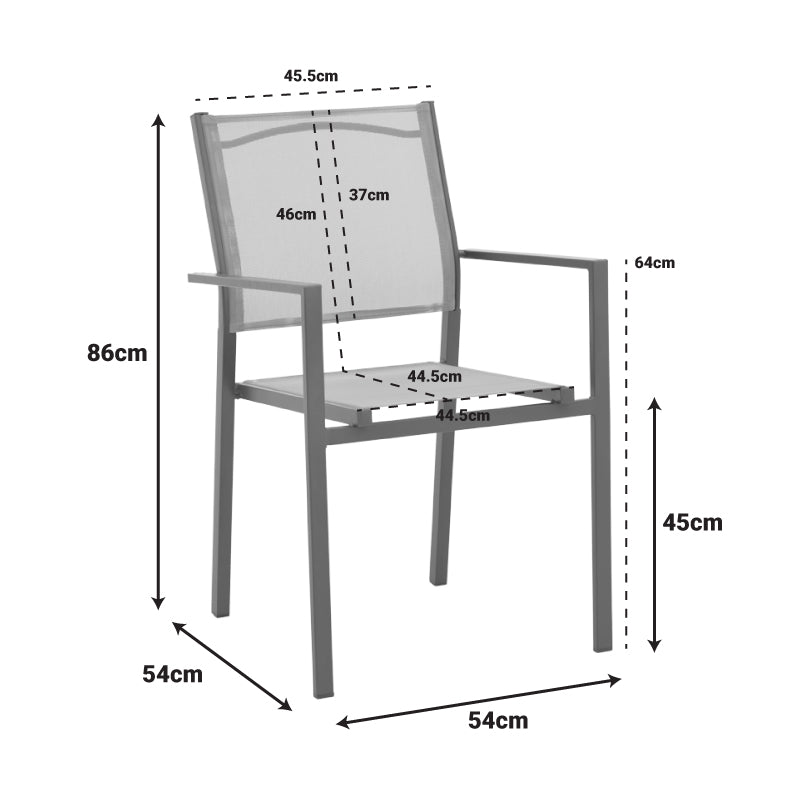 Фотьойл Confidence черен метал и черен текстил 54x54x86см