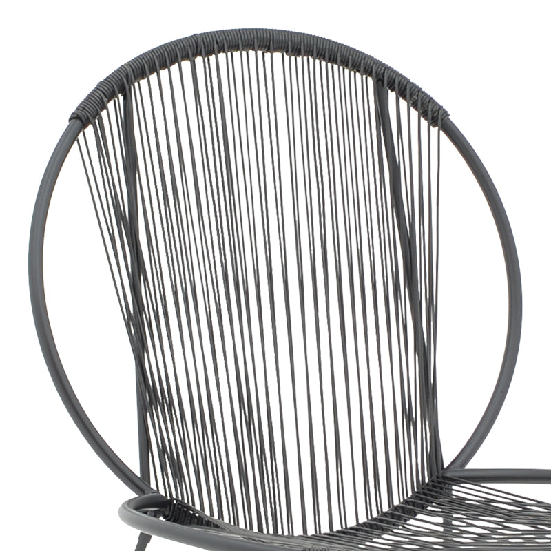 Градински стол Dapper черен метал-pe черен 64.5x74.5x76см