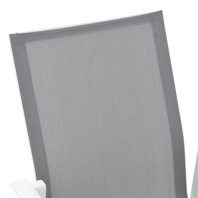 Градински фотьойл Dashiell бял метал/светло сив текстил 71x58x94cm