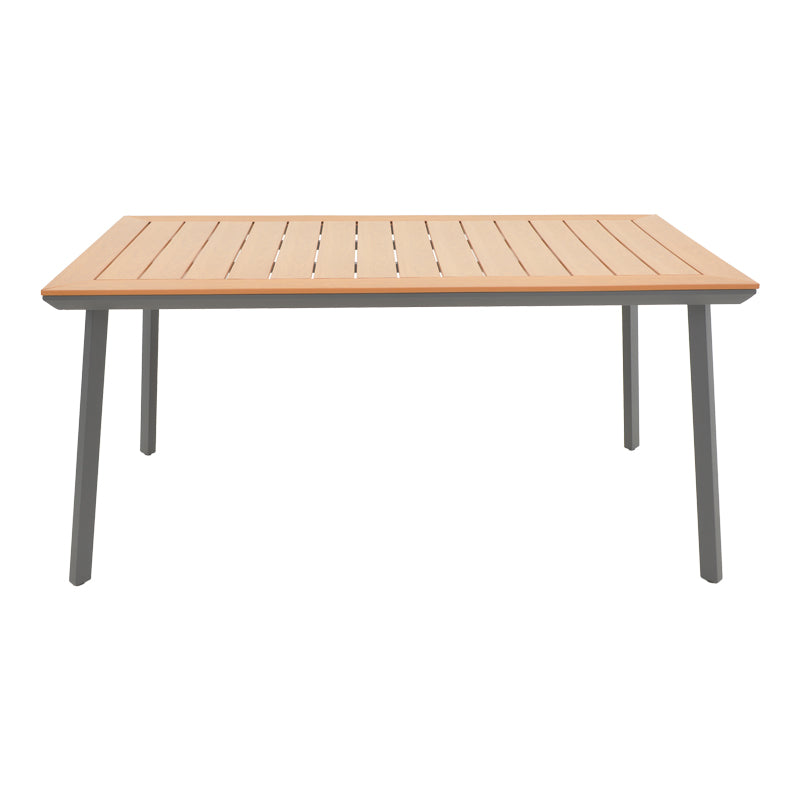 Маса Griffith черен алуминий и синтетична дървесина в естествен нюанс 160x80x74см