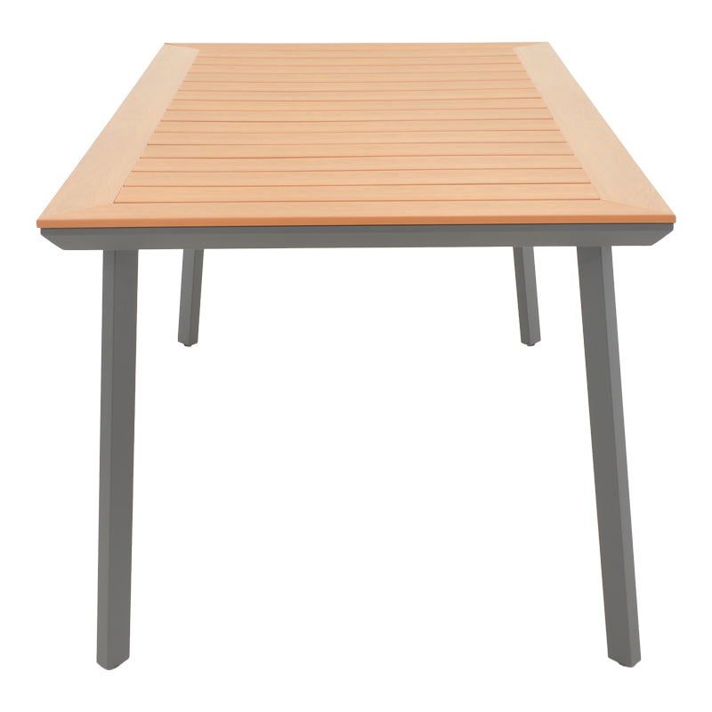 Маса Griffith черен алуминий и синтетична дървесина в естествен нюанс 160x80x74см