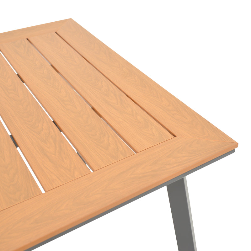 Маса Griffith черен алуминий и синтетична дървесина в естествен нюанс 160x80x74см