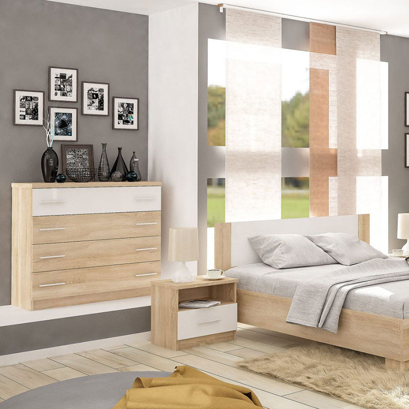 Нощно шкафче Geneva цвят натурално бяло 50x37x45.5см