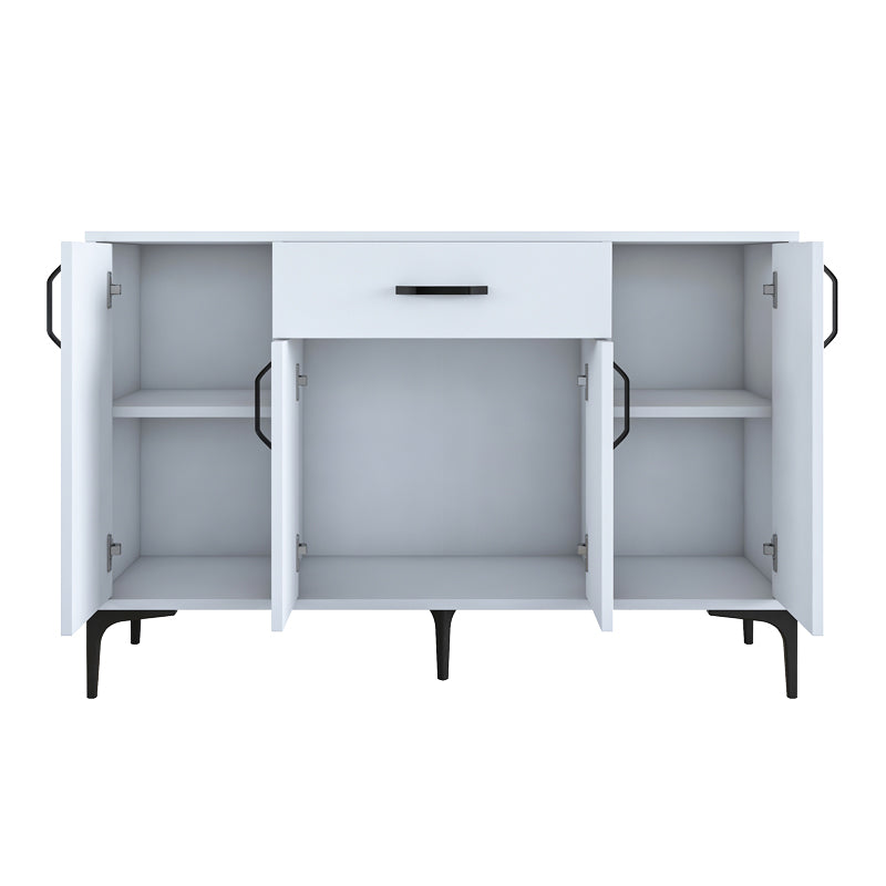 Бюфет Luther бял меламин-черен метален крак 120x40x78.5cm