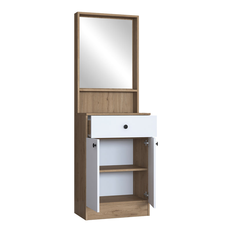 Мебели за антре Rockder бяло-естествен меламин 60x35.5x182.8cm