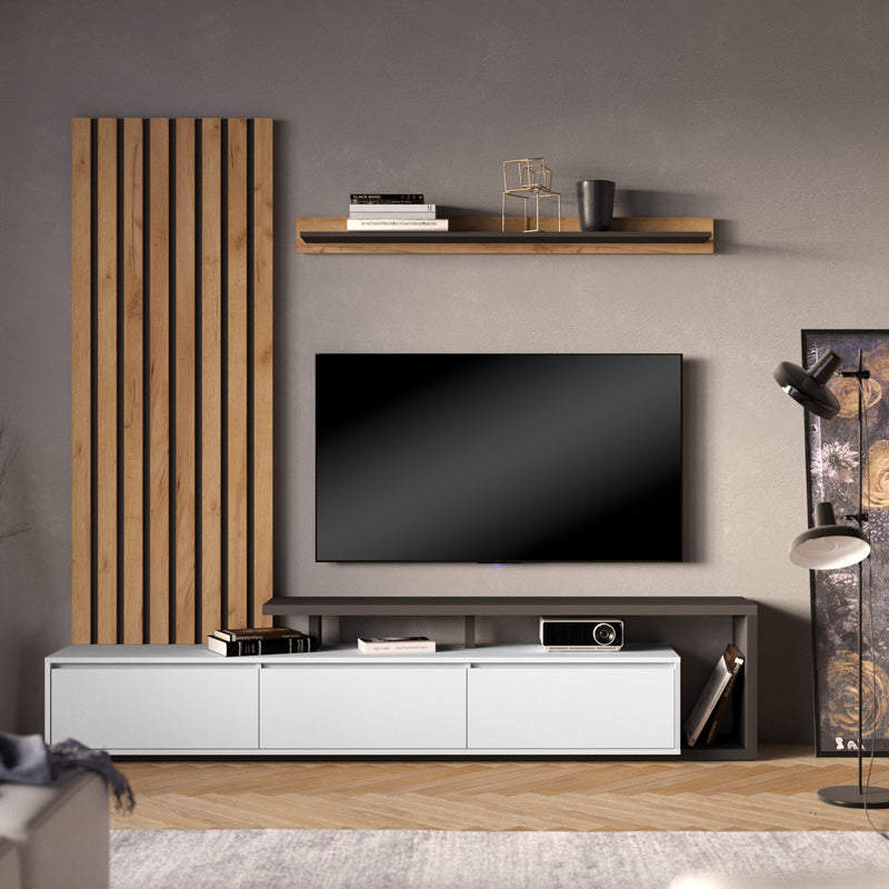 Холна гарнитура Claironse антрацит меламин 225x37.6x210cm