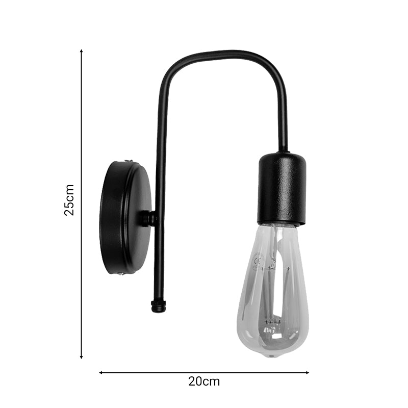 Аплик за стена Habni черен метал 20x20x25см