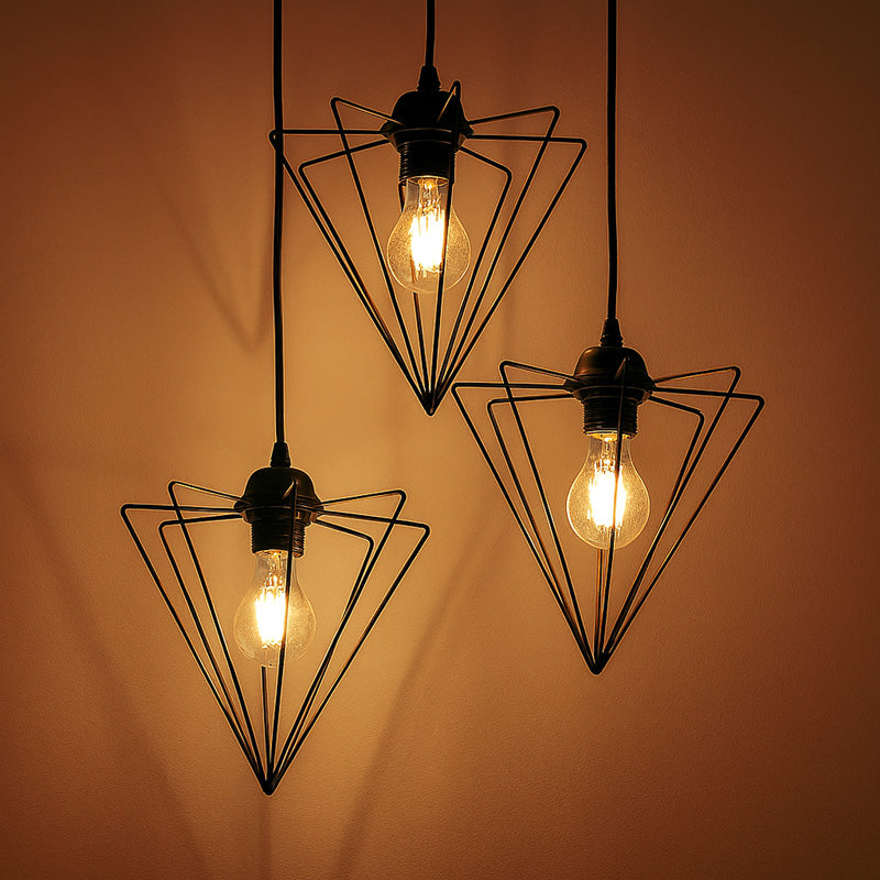 Таванна лампа Tebour Е27 черен метал 30x30x75см