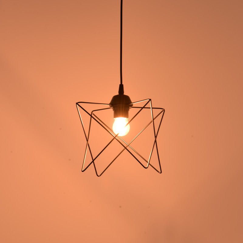 Таванна лампа Langit Е27 черен метал 18x18x65см