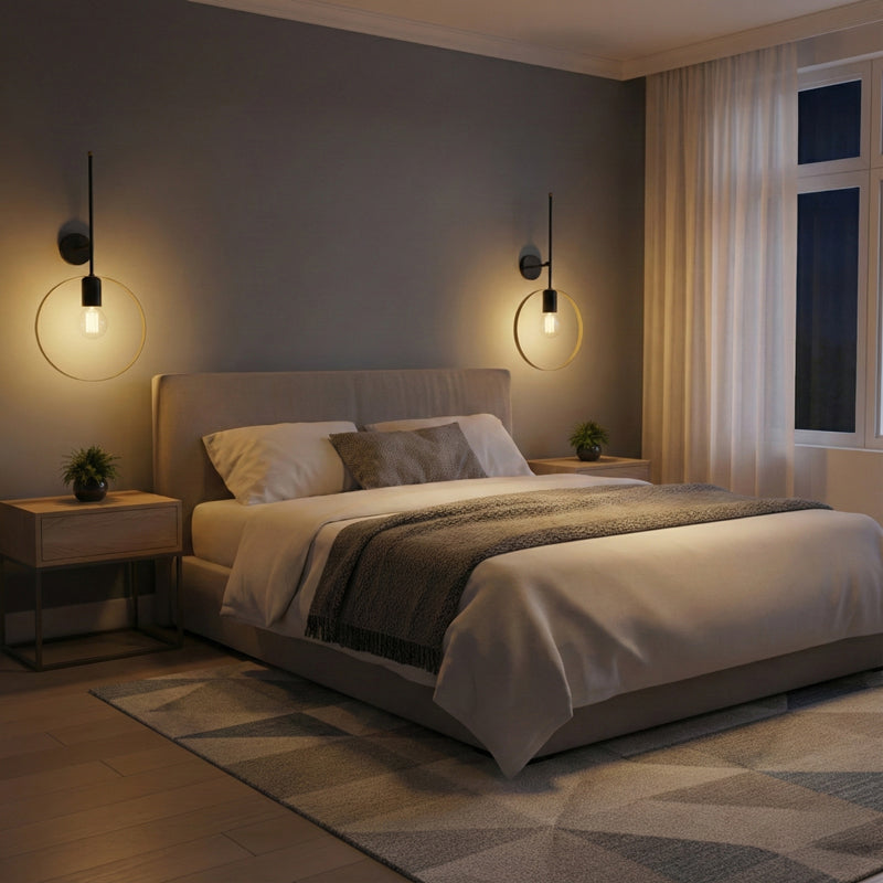 Стенна лампа Bendia e27 черно-златна метална 25x15x52см