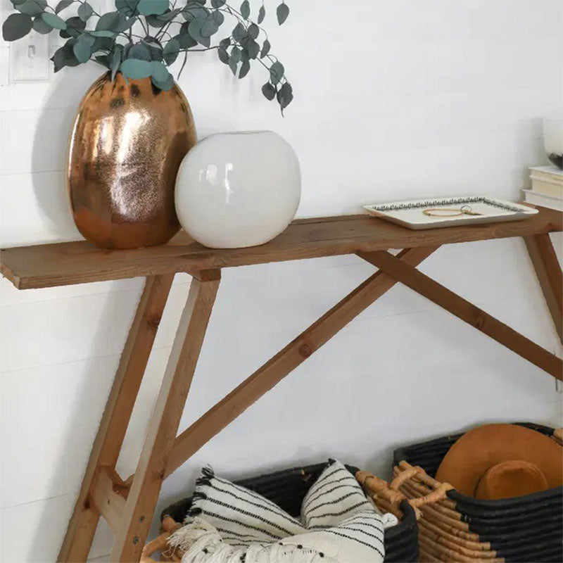 Конзола Roosevelt масив борово дърво 35mm орех 119x29x80cm