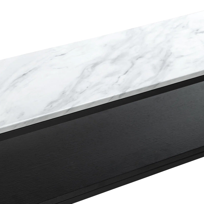 Kонзола CastelI във вид на бял мрамор - черен метал 120x35x80cm