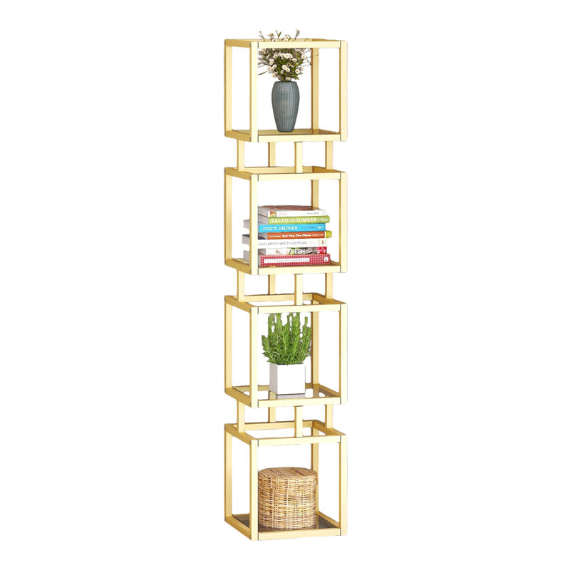 Метален подов рафт Kubo златен нюанс 30x30x150см