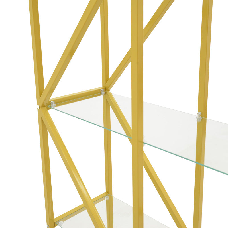 Подов рафт Aylan стъкло- метал в златист цвят 100x30x200см