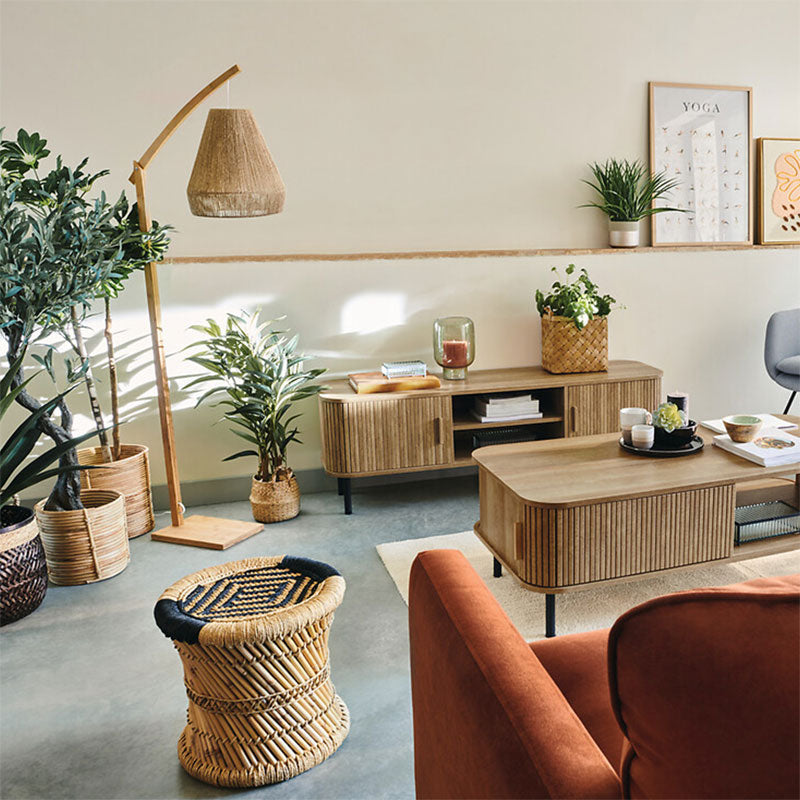 Подова лампа Sean E27 60W бамбук бежово 52x30x158cm