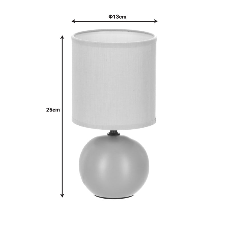 Настолна лампа pwl-1210 e14 керамика в сиво-кафяв цвят d13x25cm