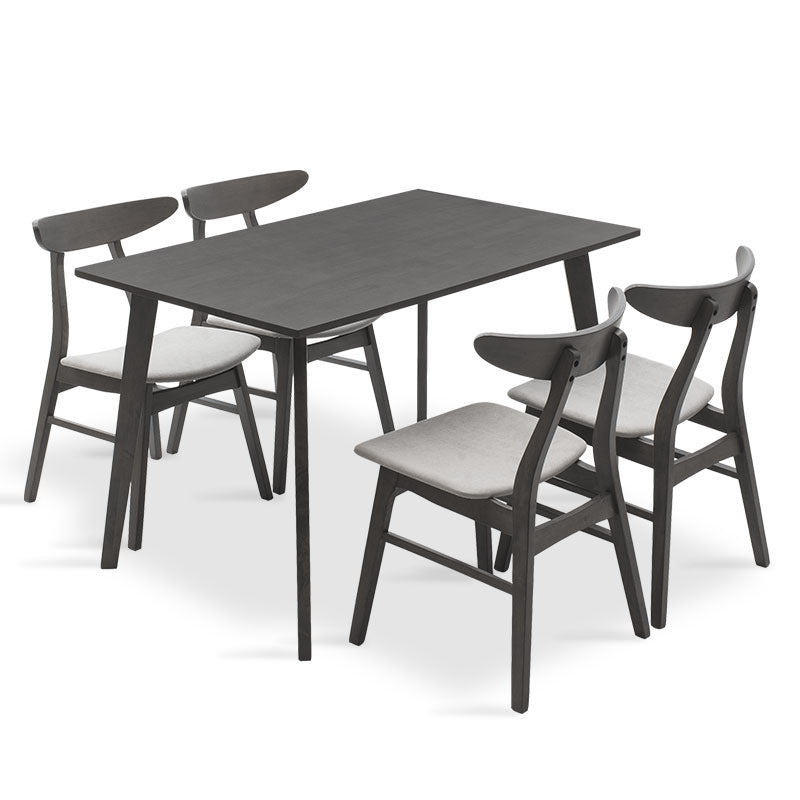 Трапезен комплект Benson - Orlean 5бр. 120x75x75cm в рустик - сив плат