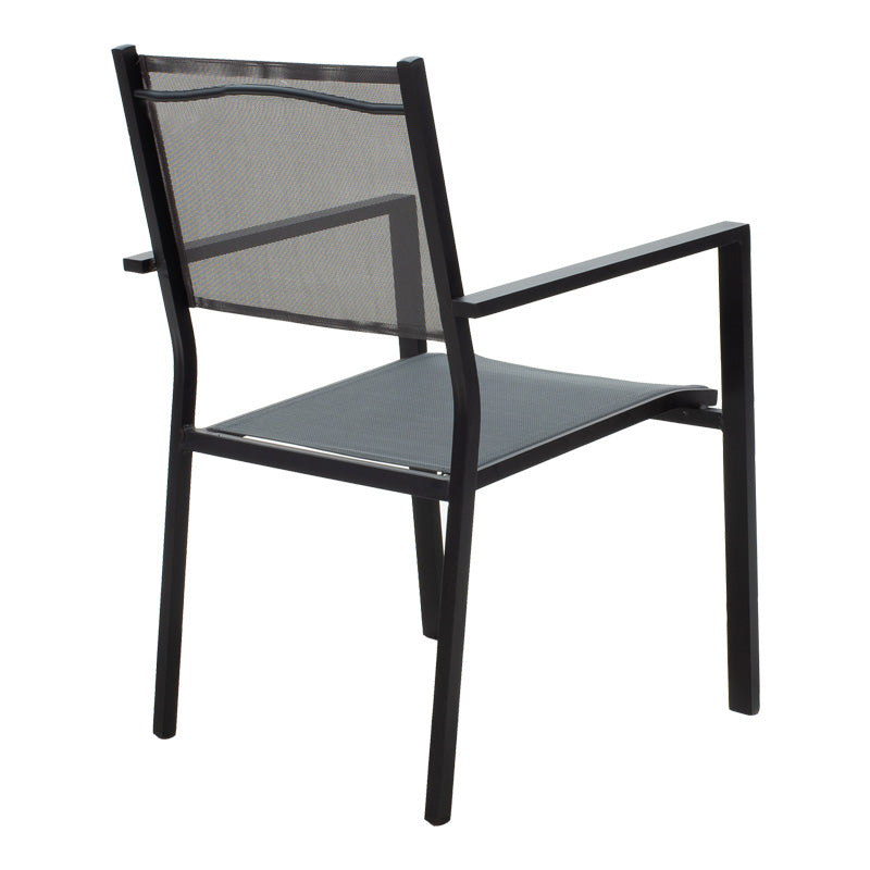 Градински комплект  Nares-Moly  7бр алуминий черен-текстилен сив с маса 140x80x72.5см