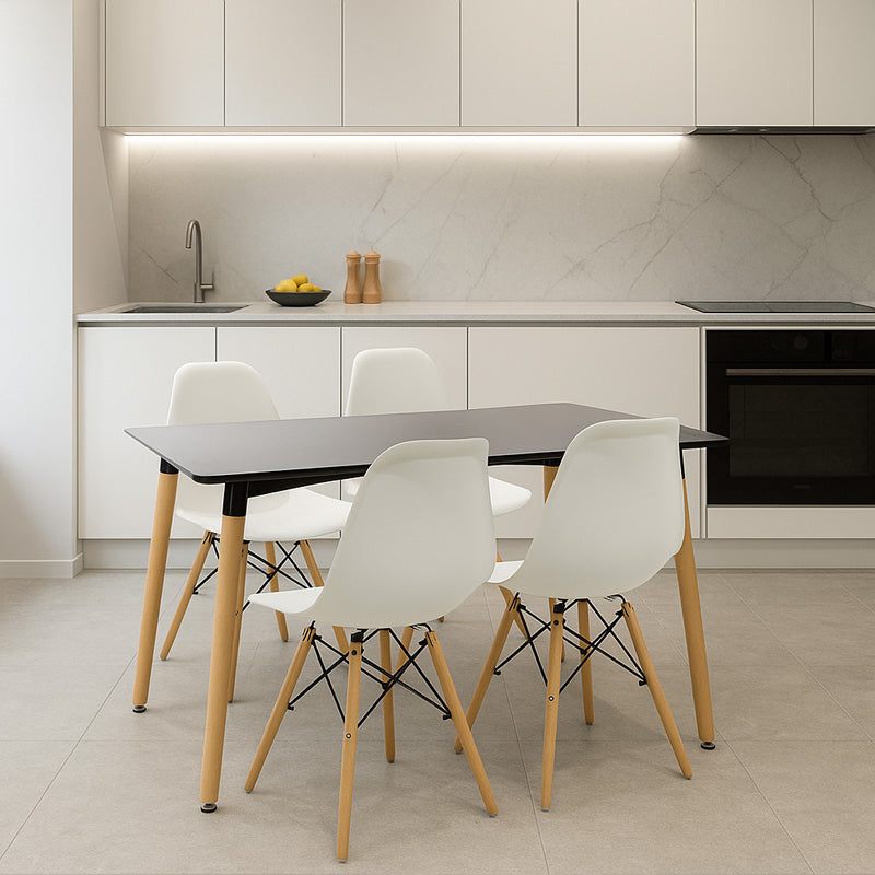 Natali-Julita Комплект за хранене 5бр черно-бяло - естествено 120x80x76см