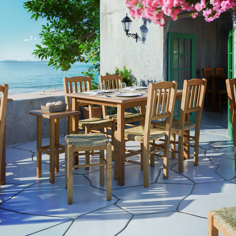 Кафе стол с подложка Dmnir-Charchie масив бук полиран орех 41x42x92см