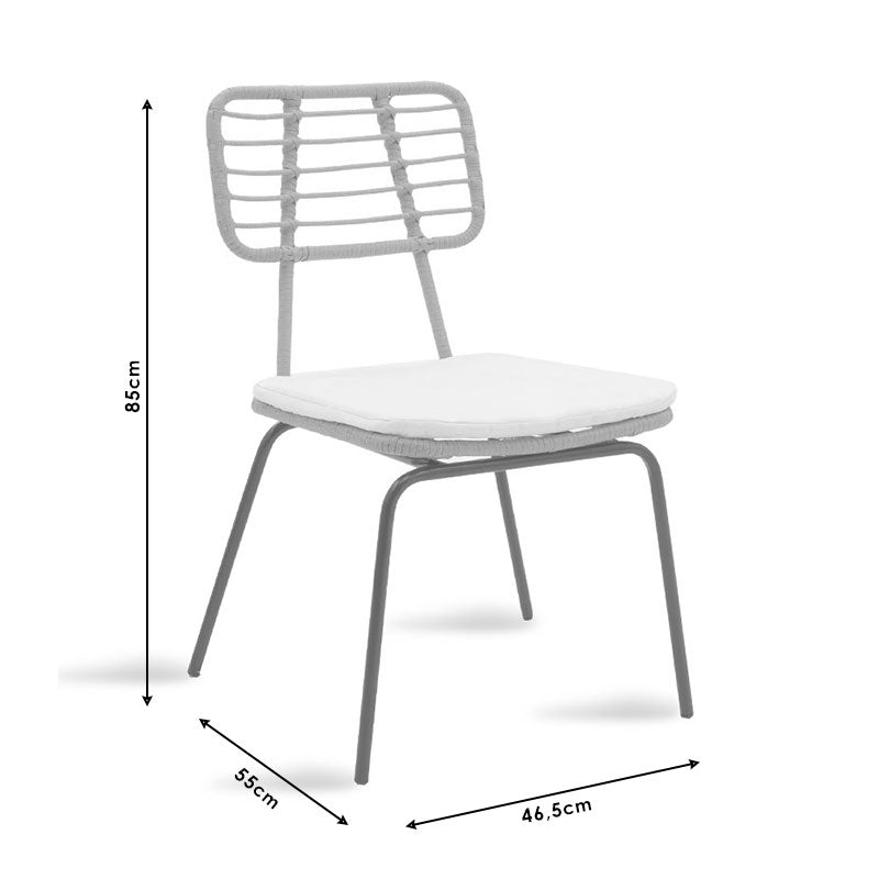 Трапезен комплект Naoki - Kliton от 5части антрацит алуминий и метал в черен нюанс с маса 80x80x74см