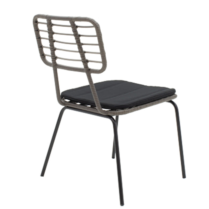 Трапезен комплект Naoki - Kliton от 5части антрацит алуминий и метал в черен нюанс с маса 80x80x74см