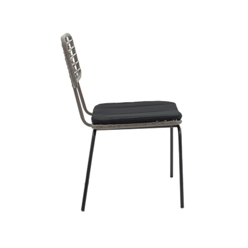 Трапезен комплект Naoki - Kliton от 5части антрацит алуминий и метал в черен нюанс с маса 80x80x74см