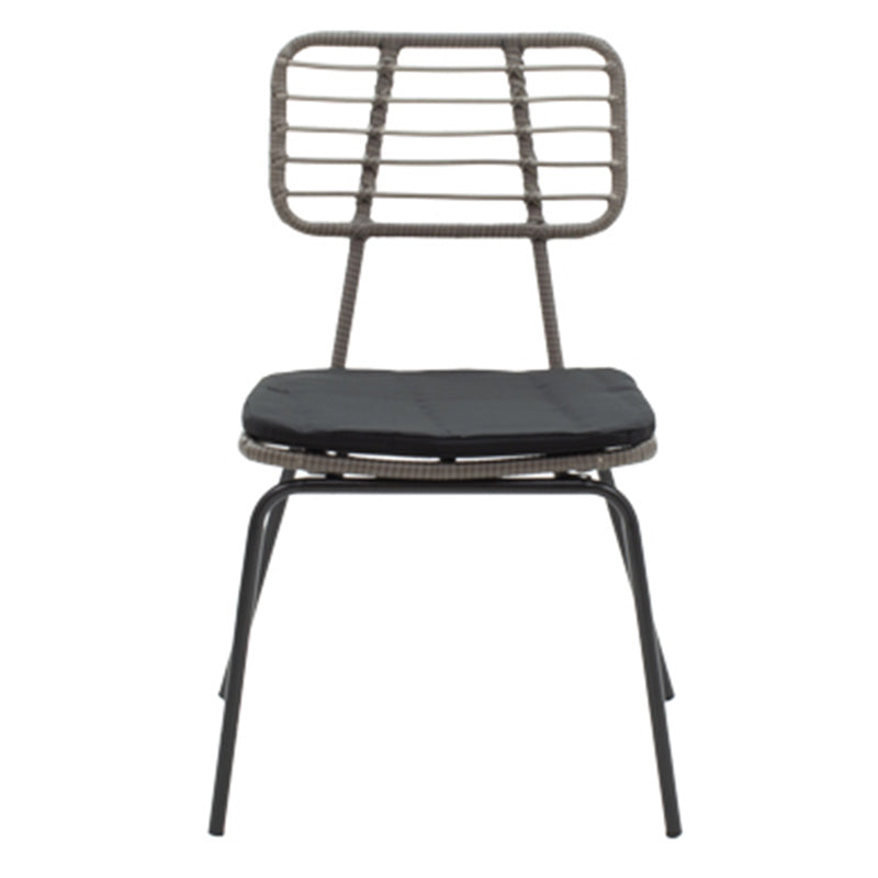 Трапезен комплект Naoki - Kliton  от 3части  антрацит алуминий и метал в черен нюанс с маса 80x80x74см