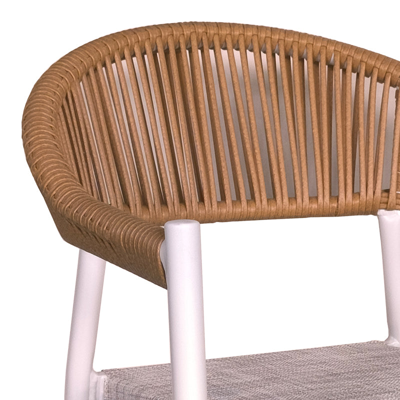 Трапезен комплект Kliton - Elation от 3бр алуминий в бял нюанс с маса 80x80x74см