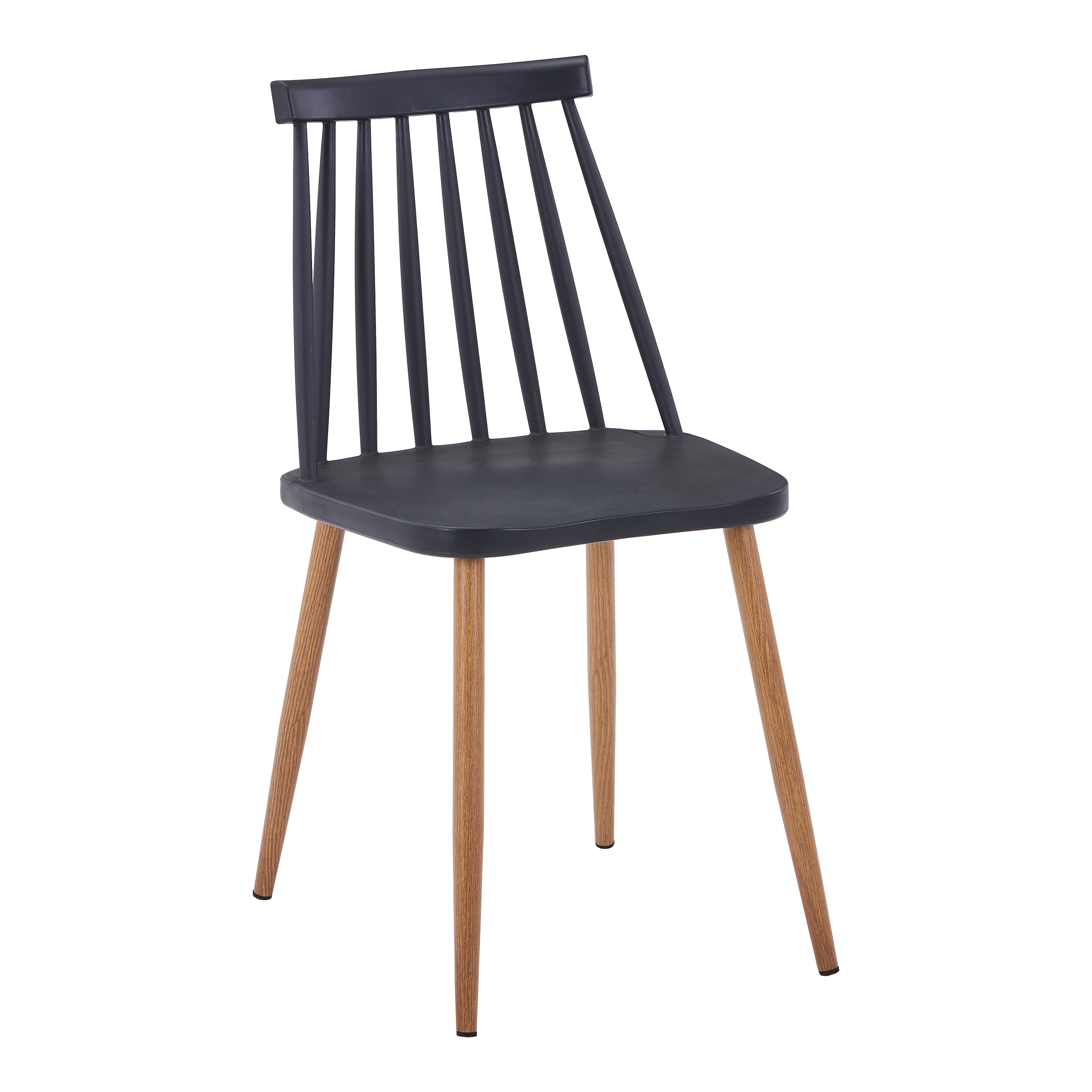 Трапезна маса chloe-aurora i комплект от 5 части стъкло 8мм антрацит - натурален черен крак 120х70х75см