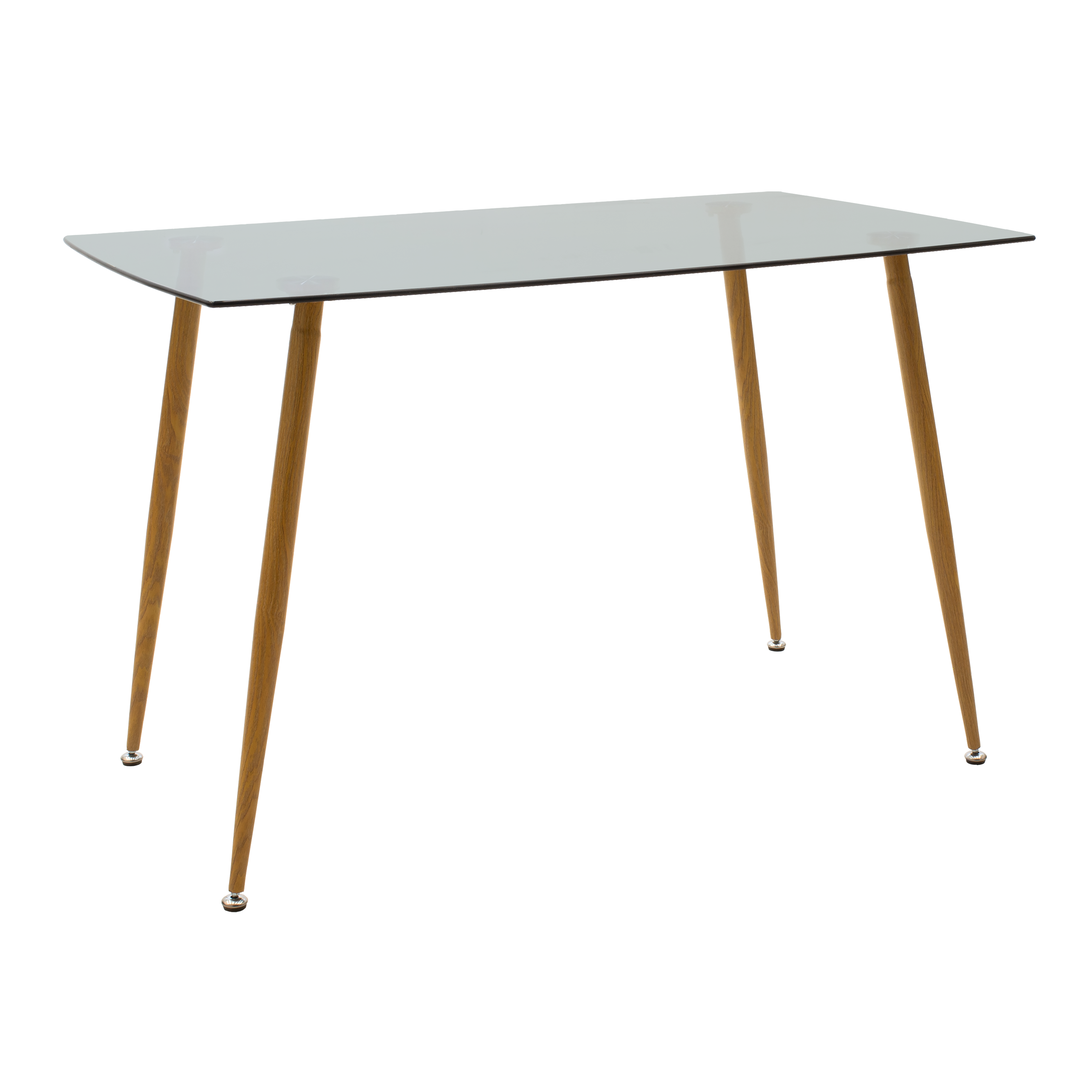 Трапезна маса chloe-aurora i комплект от 5 части стъкло 8мм антрацит - натурален черен крак 120х70х75см