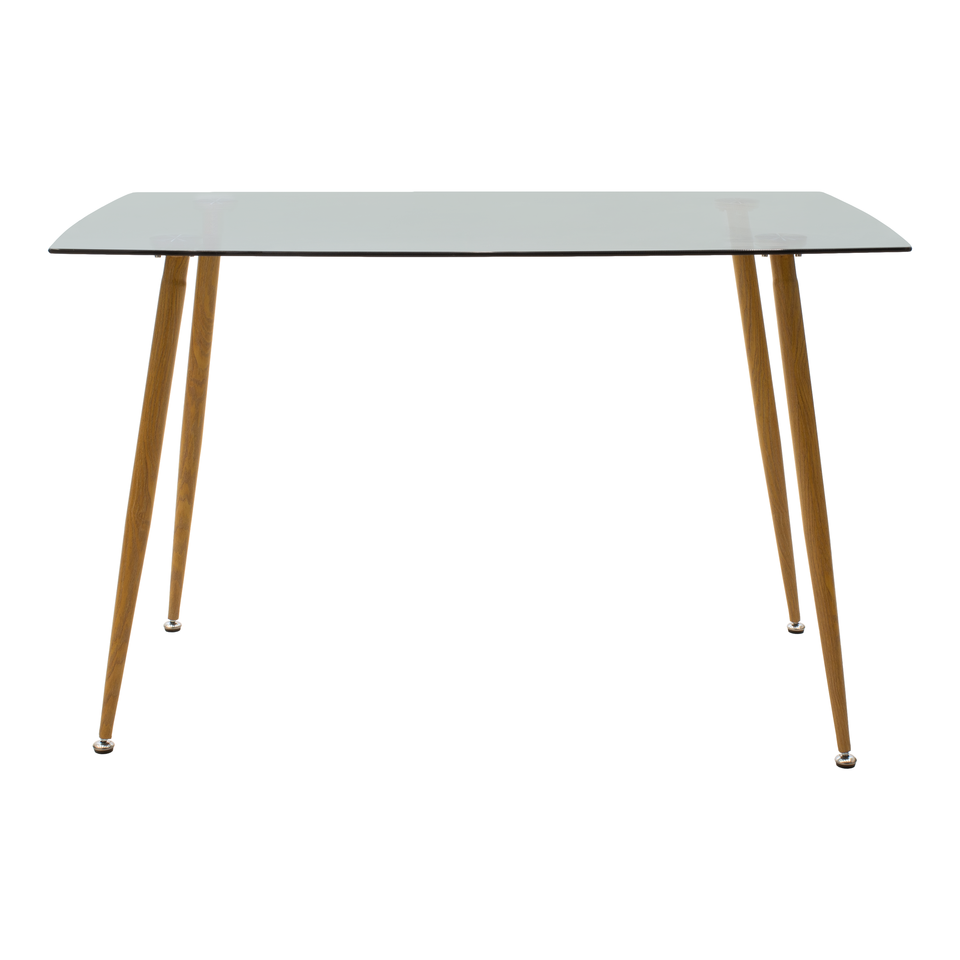 Трапезна маса chloe-aurora i комплект от 5 части стъкло 8мм антрацит - натурален черен крак 120х70х75см