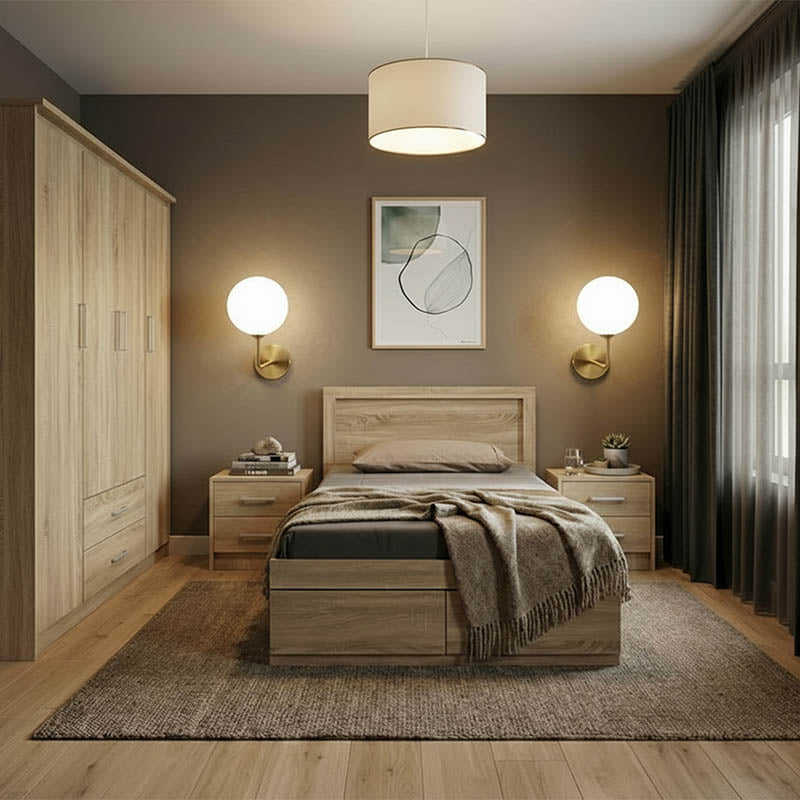 Комплект за спалня Olympus сонома с легло 120x200 см, 4 части