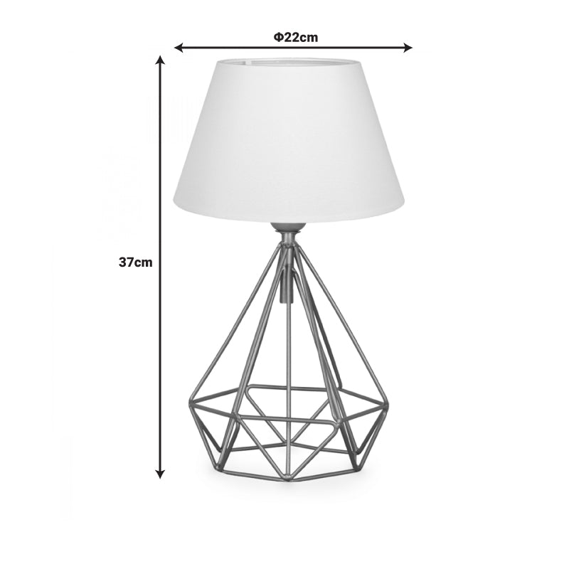 Настолна лампа PWL-1080 E27 бяло-златисто 22x22x37cm