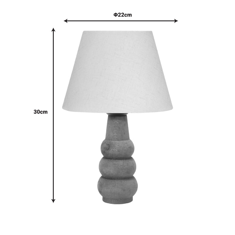 Настолна лампа Cabini бук и плат в кремав цвят 22x22x30см