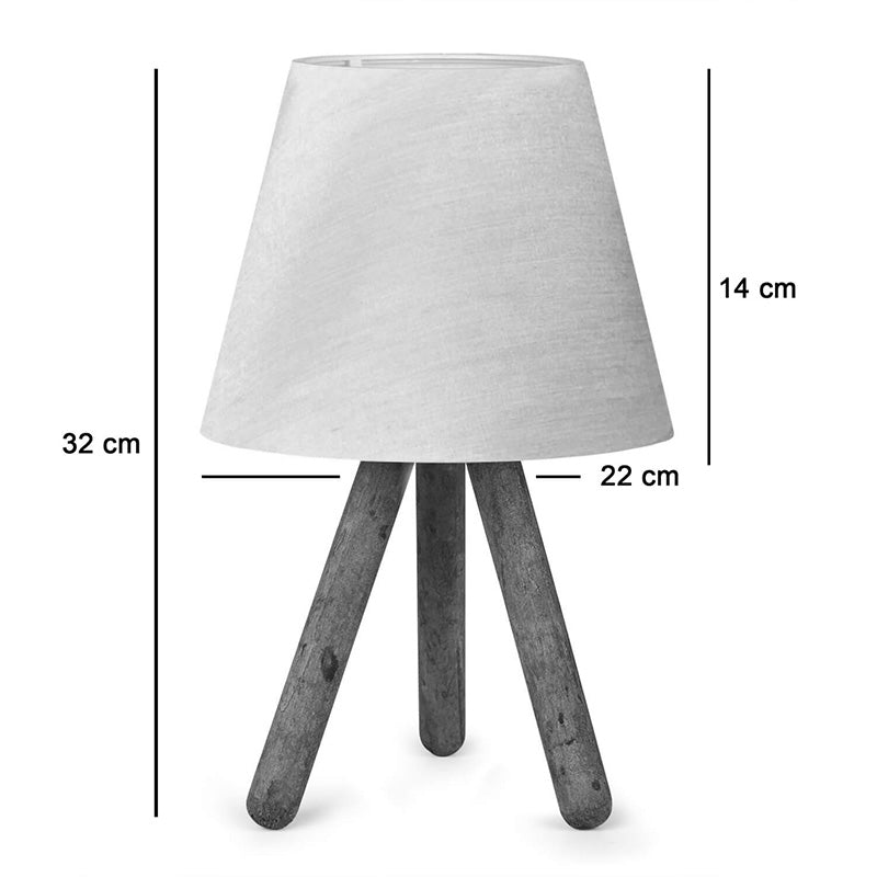 Настолна лампа PWL-1071 Ε27 бежово-орех D22x32cm