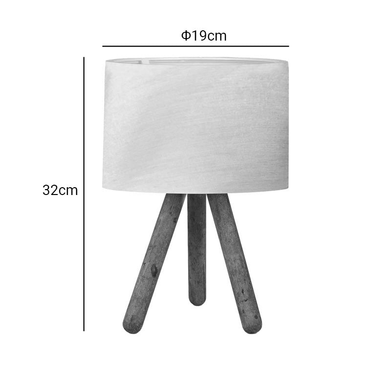 Настолна лампа PWL-1071 I Ε27 бежово-орех D19x32cm